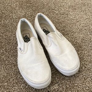 White slip on vans